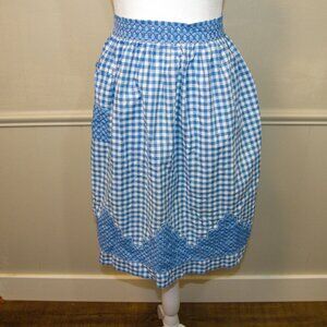 Cottagecore vintage handmade half aprons in cute check picnic print